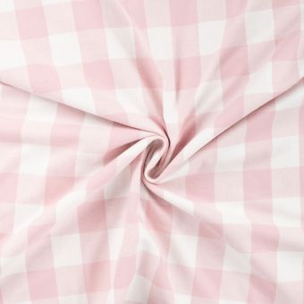 Tissu flanelle motif carreaux rose