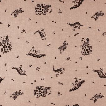 Tissu molleton sweat french terry dinosaures