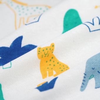 Tissu French terry animaux terre mer écru