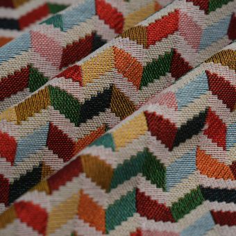 Tissu jacquard slalom blanc