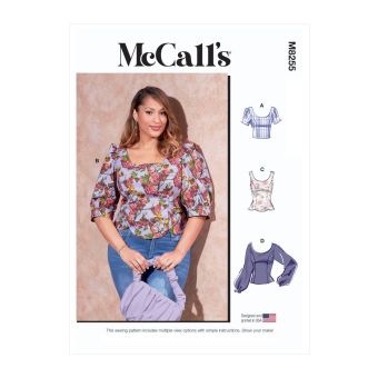Patron McCall's 8255KK - Hauts découpe princesse du 46 au 60 FR