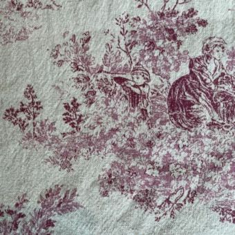 Toile coton effet toile de jouy Gabrielle rouge