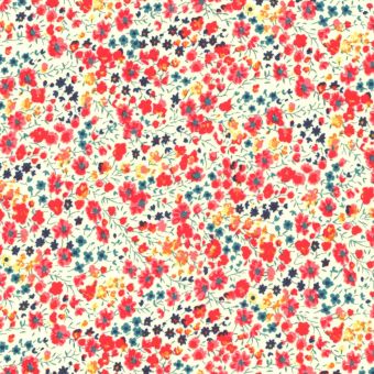 Tissu popeline de coton Liberty Phoebe rouge