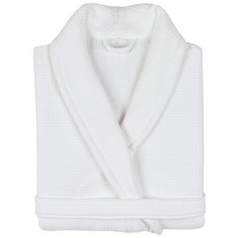 Peignoir nid d'abeille NATURAL col châle Col châle M