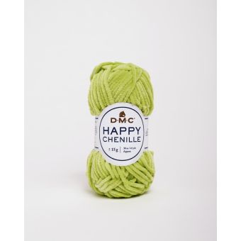 Pelote de fil à tricoter Happy Chenille vert pomme n°29 - DMC