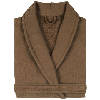 Peignoir nid d'abeille NATURAL col châle Col châle M