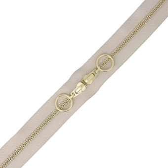 Fermeture spirale non séparable 40 cm double-curseur N°5 - beige
