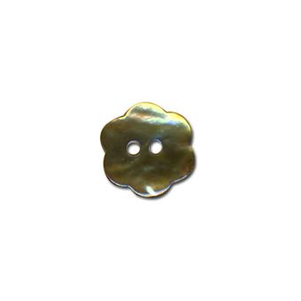 Bouton Fleur en Nacre couleur Kaki