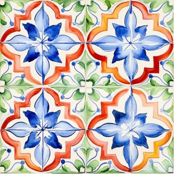 Tissu Impermeable Carreaux Sud Vert Rouge Bleu, coupon 1m x laize (155cm)