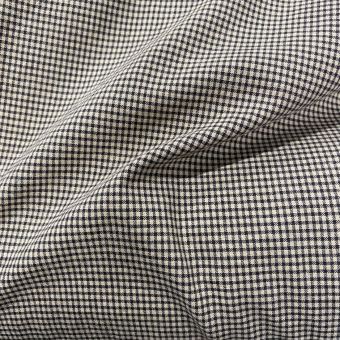 Tissu fil teint petit vichy beige et anthracite 2mm recyclé