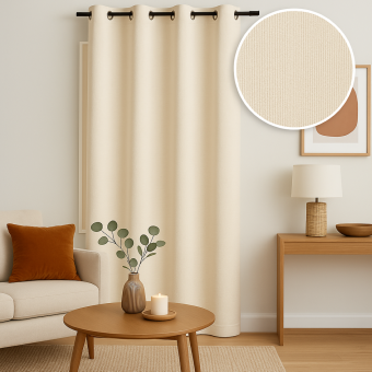 Rideau thermique velours trame blanc
