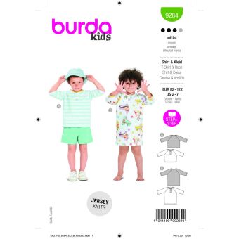 Patron Burda 9284 t-shirt & robe de 2 à 7 ans