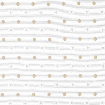 Tissu maille pois beige et bleu 