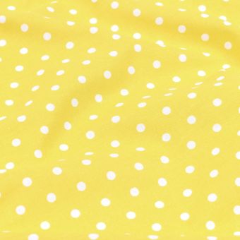 Tissu cretonne imprimé petit pois jaune soleil 
