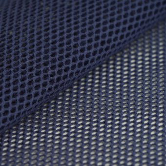 Tissu filet coton bio bleu marine