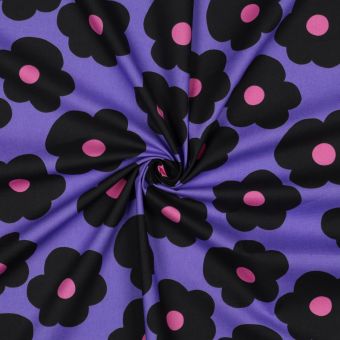 Tissu popeline coton Big Flower violet - Nerida Hansen