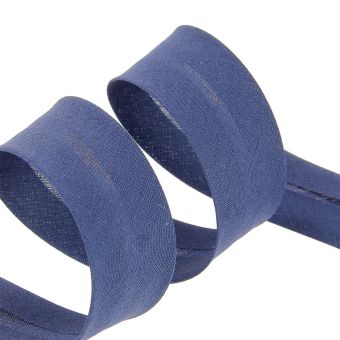 Biais replié 20 mm bleu marine