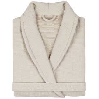 Peignoir nid d'abeille NATURAL col châle Col châle XL