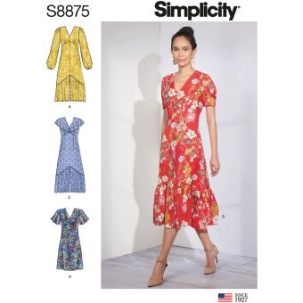Patron Simplicity S8875.H5 - robes  34 à 42