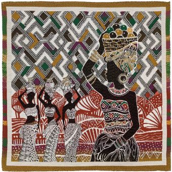 Carré jacquard KUBA motif africain Terra