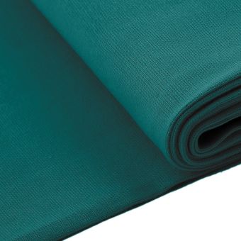Tissu jersey bord-côte tubulaire bleu canard