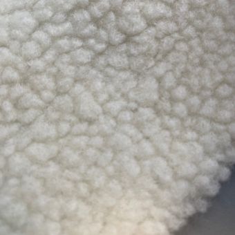 Tissu sherpa moumoute épaisse laine naturelle - Origine France