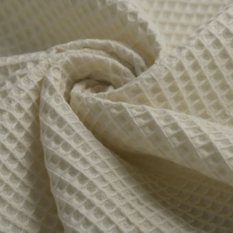 Tissu nid d'abeille Maya écru 