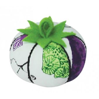 Tomates porte épingles imprimé vert et violet 8cm