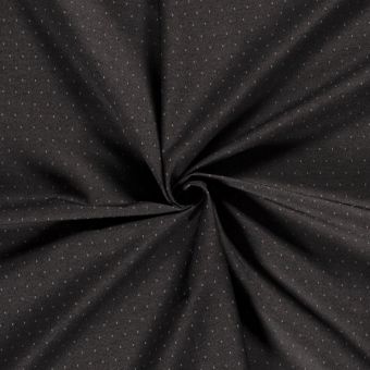 Tissu bengaline viscose chambray effet denim dobby noir