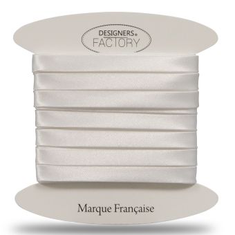 Biais satin blanc 9mm par 5 mètres – designers-factory