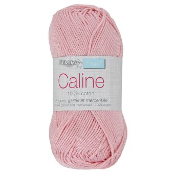 Pelote fil à tricoter Caline 50g 100% coton mercerisé - Col. 110 Rose pâle