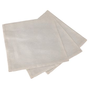 Lot de 3 serviettes table coton HÉLIOS Ecru