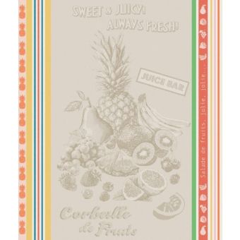 Torchon jacquard tutti-frutti 50 x 70 cm