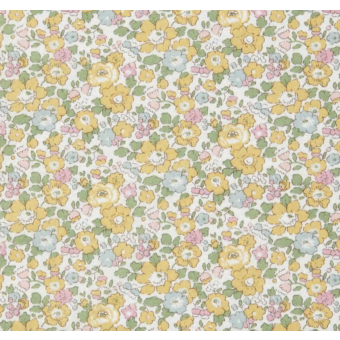 Tissu liberty tana lawn Betsy ann jaune bleu