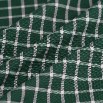Tissu flanelle légère petits carreaux vert