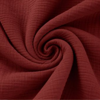 Tissu double gaze Gaby santal rouge