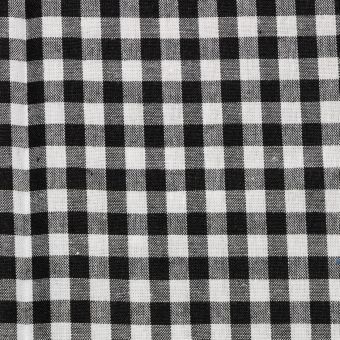Tissu voile de coton vichy 5mm noir