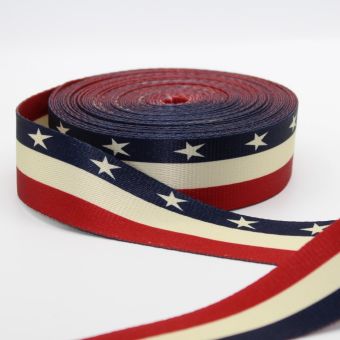 Ruban sangle 38 mm imprime drapeau americain