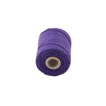 Pelote corde macramé coton violet 50g 1mmx65m