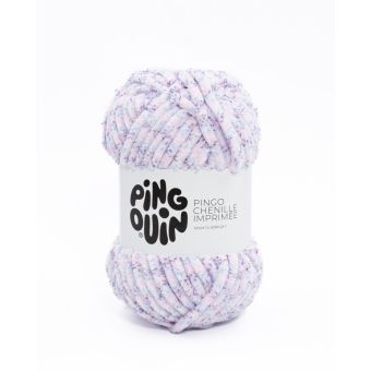 Pelote de fils à tricoter Pingo Chenille imprimée pastel bleu - Pingouin