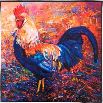 Carré simili cuir ANIMAL Animaux Coq