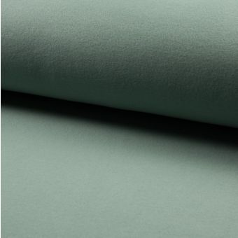 Tissu polaire coton bio duveteuse vert jade