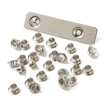 Kit oeillets simples nickelés 4 mm
