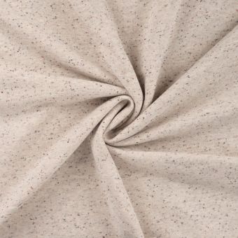 Tissu french terry moucheté multico beige