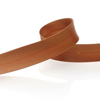 Biais satin polyester Marron clair 20 mm