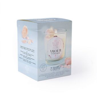 KIT DIY BOUGIE LITHOTHERAPIE QUARTZ ROSE