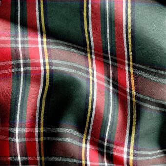 Tissé teint motif écossais rouge et vert