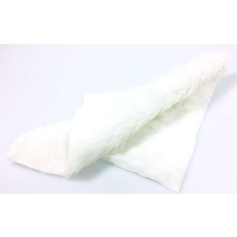 Coupon textile fausse fourrure blanche 29x29cm