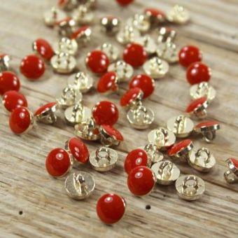 Lot de 5 boutons Chic rouge vermillon 10 mm - Eglantine et Zoé