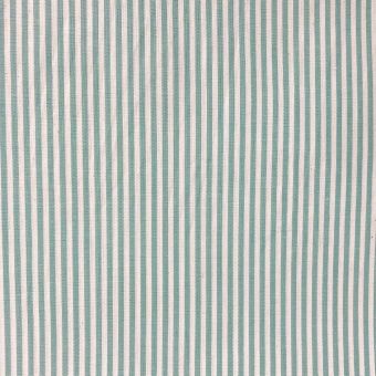 Tisse coton viscose rayé bicolore vert blanc